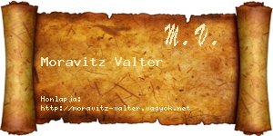 Moravitz Valter névjegykártya